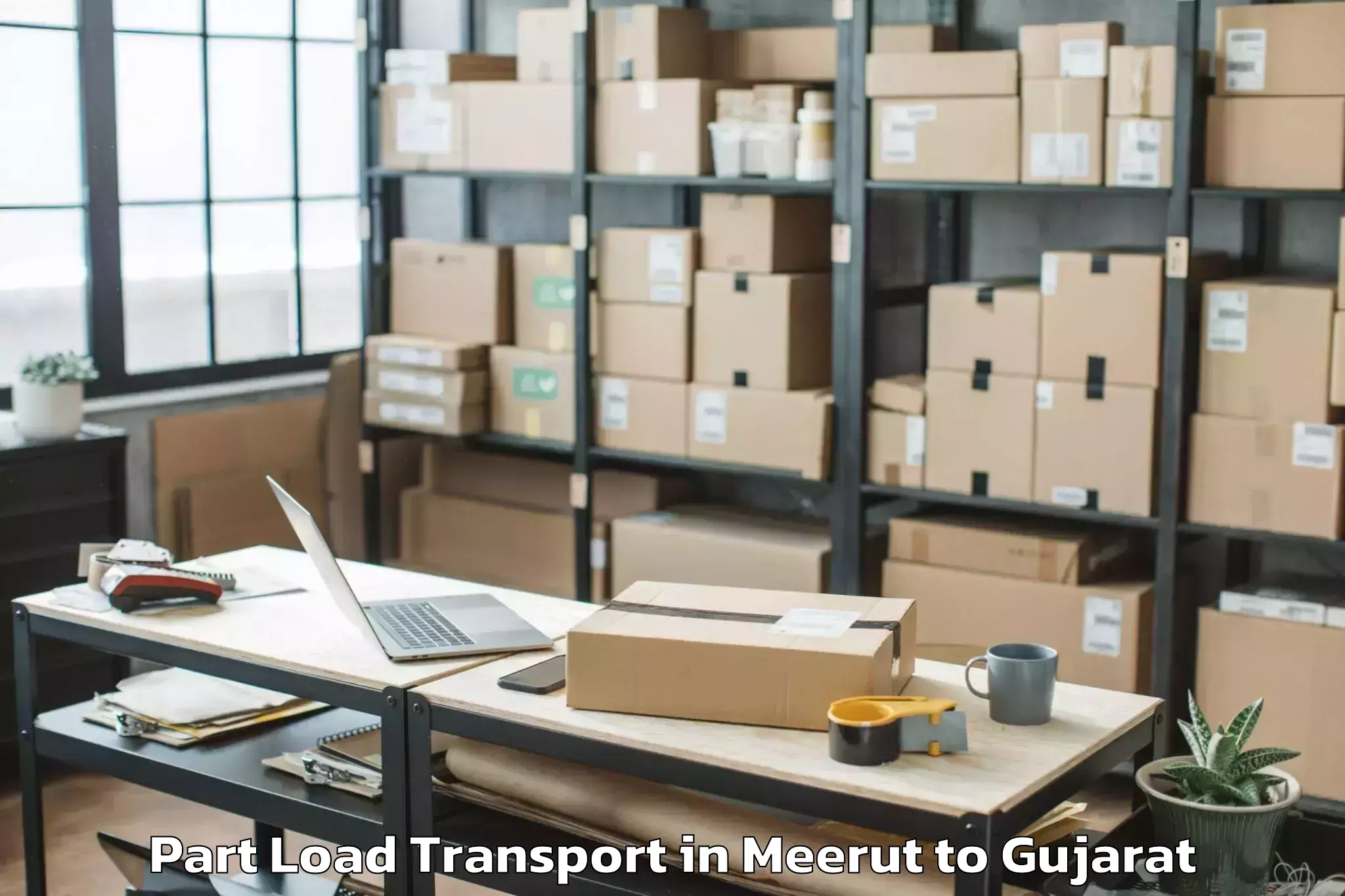 Get Meerut to Una Gir Somnath Part Load Transport